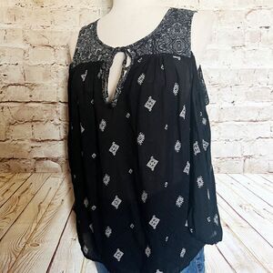 Lucky Brand tribal boho blouse top